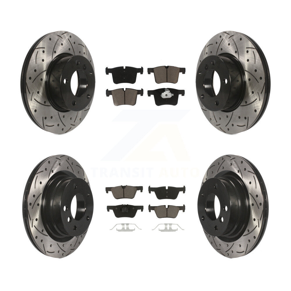 [Avant + Arrière] Kit de disque (percé rainuré revêtu) et plaquette (céramique) de frein pour BMW 328i 320i 428i 228i 230i 328d xDrive KDC-100402