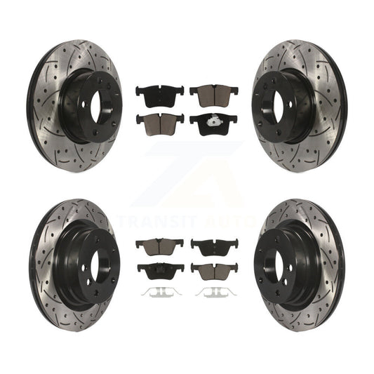 [Avant + Arrière] Kit de disque (percé rainuré revêtu) et plaquette (céramique) de frein pour BMW 328i 320i 428i 228i 230i 328d xDrive KDC-100402