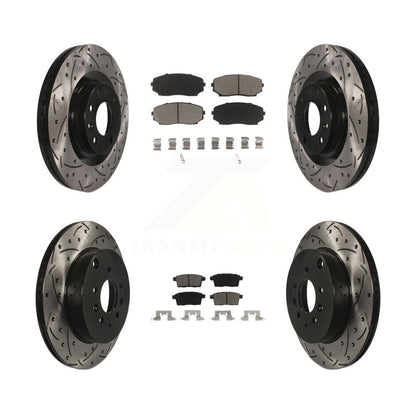 [Avant + Arrière] Kit de disque (percé rainuré revêtu) et plaquette (céramique) de frein pour 2007-2015 Mazda CX-9 KDC-100409