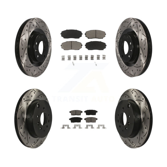 [Avant + Arrière] Kit de disque (percé rainuré revêtu) et plaquette (céramique) de frein pour 2007-2015 Mazda CX-9 KDC-100409