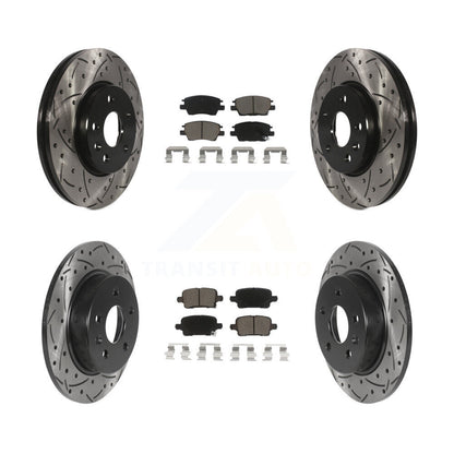 [Avant + Arrière] Kit de disque (percé rainuré revêtu) et plaquette (céramique) de frein pour Chevrolet Cruze Volt Bolt EV EUV KDC-100438