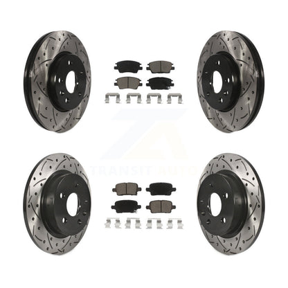 [Avant + Arrière] Kit de disque (percé rainuré revêtu) et plaquette (céramique) de frein pour 2016 Chevrolet Cruze avec 268mm Diameter Rotor KDC-100441