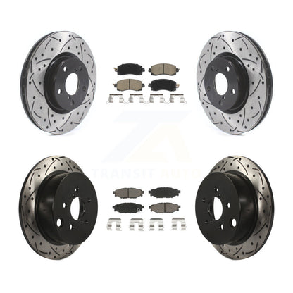 [Avant + Arrière] Kit de disque (percé rainuré revêtu) et plaquette (céramique) de frein pour 2017-2021 Subaru Impreza avec 276mm Diameter Rotor KDC-100442