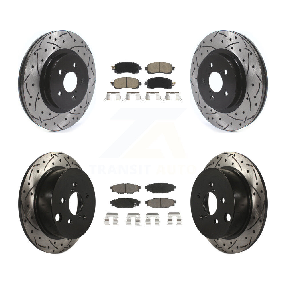 [Avant + Arrière] Kit de disque (percé rainuré revêtu) et plaquette (céramique) de frein pour Subaru Crosstrek Impreza KDC-100443