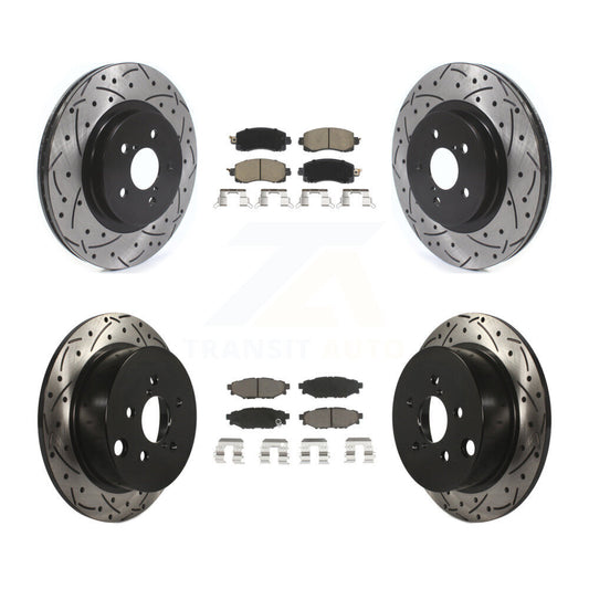 [Avant + Arrière] Kit de disque (percé rainuré revêtu) et plaquette (céramique) de frein pour Subaru Crosstrek Impreza KDC-100443