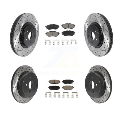 [Avant + Arrière] Kit de disque (percé rainuré revêtu) et plaquette (céramique) de frein pour 2014-2018 Subaru Forester 2.0L KDC-100445