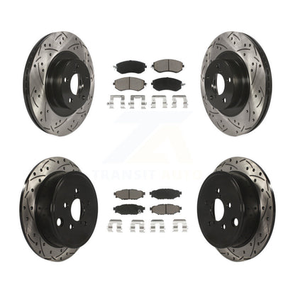 [Avant + Arrière] Kit de disque (percé rainuré revêtu) et plaquette (céramique) de frein pour Subaru Impreza Outback Forester Legacy KDC-100446