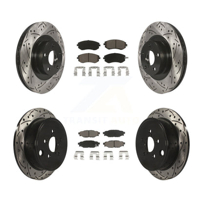 [Avant + Arrière] Kit de disque (percé rainuré revêtu) et plaquette (céramique) de frein pour Subaru Outback Forester Impreza Legacy KDC-100447