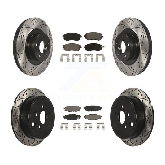 [Avant + Arrière] Kit de disque (percé rainuré revêtu) et plaquette (céramique) de frein pour Subaru Outback Forester Impreza Legacy KDC-100447
