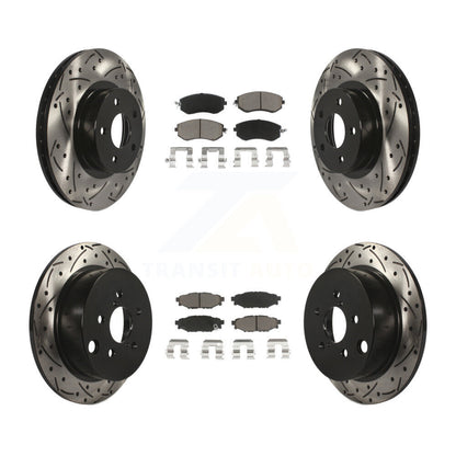 [Avant + Arrière] Kit de disque (percé rainuré revêtu) et plaquette (céramique) de frein pour Subaru Impreza KDC-100451