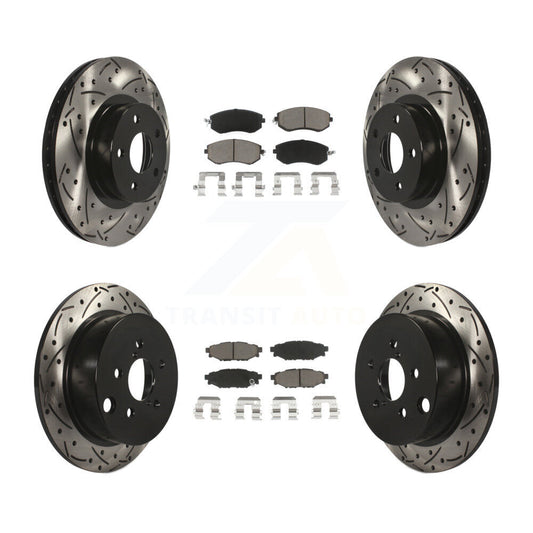 [Avant + Arrière] Kit de disque (percé rainuré revêtu) et plaquette (céramique) de frein pour Subaru Impreza KDC-100451