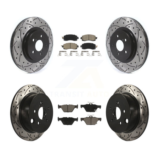 [Avant + Arrière] Kit de disque (percé rainuré revêtu) et plaquette (céramique) de frein pour Subaru Crosstrek KDC-100457