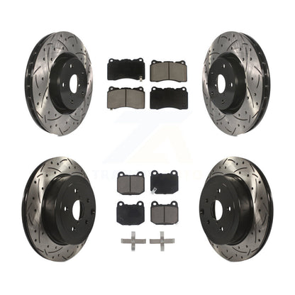 [Avant + Arrière] Kit de disque (percé rainuré revêtu) et plaquette (céramique) de frein pour Subaru Impreza WRX STI KDC-100458