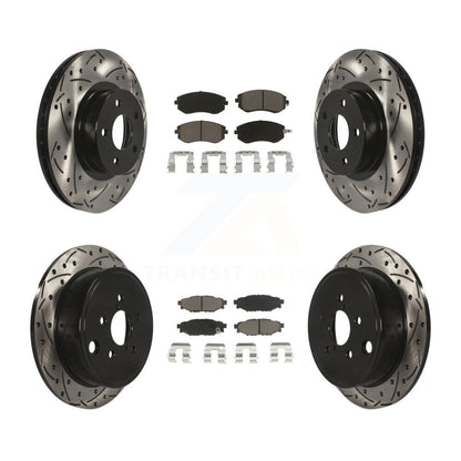 [Avant + Arrière] Kit de disque (percé rainuré revêtu) et plaquette (céramique) de frein pour Subaru Impreza KDC-100460