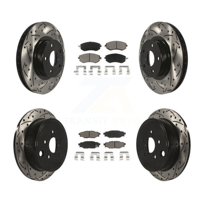 [Avant + Arrière] Kit de disque (percé rainuré revêtu) et plaquette (céramique) de frein pour 2011 Subaru Impreza Outback Sport 2.5i Premium KDC-100467