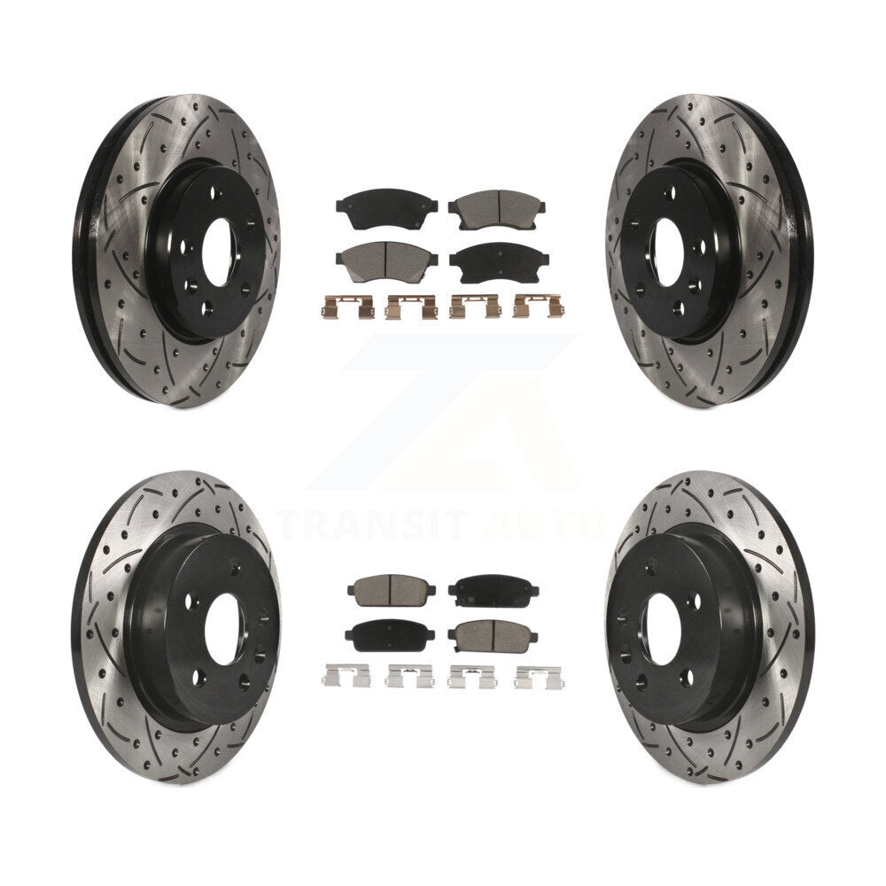 [Avant + Arrière] Kit de disque (percé rainuré revêtu) et plaquette (céramique) de frein pour Chevrolet Cruze Sonic Limited KDC-100471