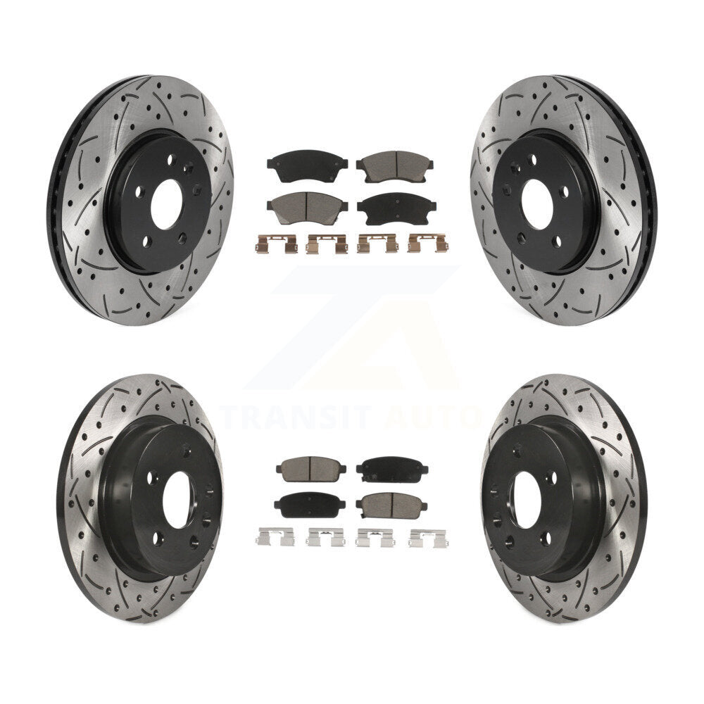 [Avant + Arrière] Kit de disque (percé rainuré revêtu) et plaquette (céramique) de frein pour Chevrolet Buick Encore Trax Sonic KDC-100473