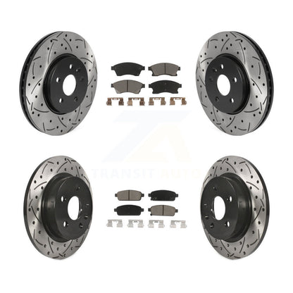 [Avant + Arrière] Kit de disque (percé rainuré revêtu) et plaquette (céramique) de frein pour Chevrolet Buick Encore Trax Sonic KDC-100473