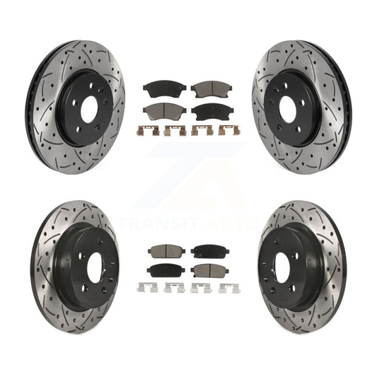 [Avant + Arrière] Kit de disque (percé rainuré revêtu) et plaquette (céramique) de frein pour Chevrolet Buick Encore Trax Sonic KDC-100473