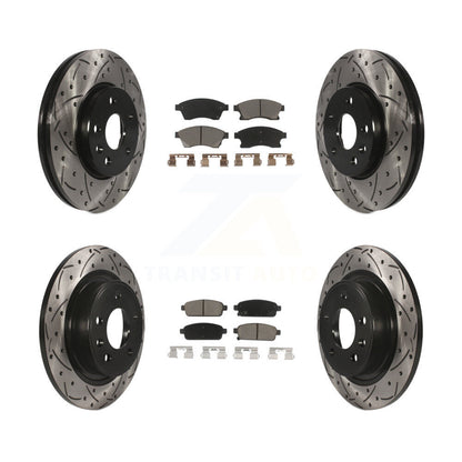 [Avant + Arrière] Kit de disque (percé rainuré revêtu) et plaquette (céramique) de frein pour 2013 Chevrolet Cruze avec 292mm Diameter Rotor KDC-100474