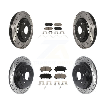 [Avant + Arrière] Kit de disque (percé rainuré revêtu) et plaquette (céramique) de frein pour 2019-2022 Honda Passport KDC-100482
