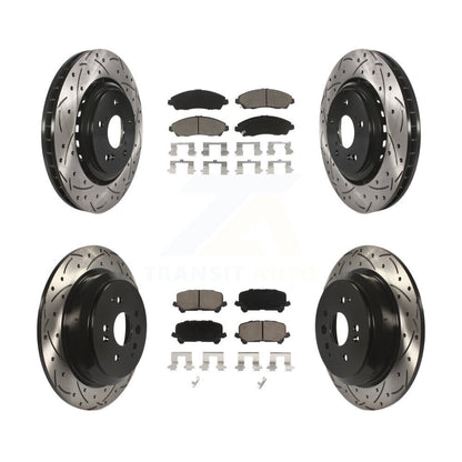 [Avant + Arrière] Kit de disque (percé rainuré revêtu) et plaquette (céramique) de frein pour 2014-2016 Acura MDX KDC-100483