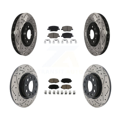 [Avant + Arrière] Kit de disque (percé rainuré revêtu) et plaquette (céramique) de frein pour Jeep Renegade Fiat 500X KDC-100484