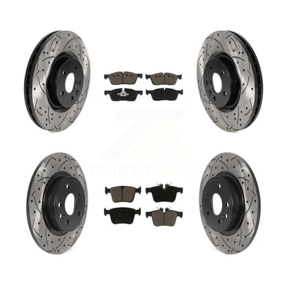 [Avant + Arrière] Kit de disque (percé rainuré revêtu) et plaquette (céramique) de frein pour Land Rover Discovery Sport Jaguar E-Pace KDC-100487