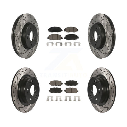 [Avant + Arrière] Kit de disque (percé rainuré revêtu) et plaquette (céramique) de frein pour 2016-2022 Honda HR-V KDC-100488