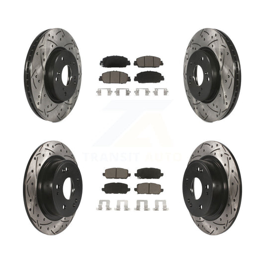 [Avant + Arrière] Kit de disque (percé rainuré revêtu) et plaquette (céramique) de frein pour 2016-2022 Honda HR-V KDC-100488