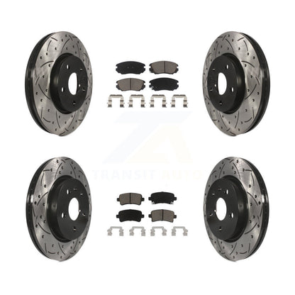 [Avant + Arrière] Kit de disque (percé rainuré revêtu) et plaquette (céramique) de frein pour Chevrolet Malibu Impala Buick LaCrosse Limited Allure KDC-100502
