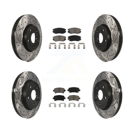 [Avant + Arrière] Kit de disque (percé rainuré revêtu) et plaquette (céramique) de frein pour Chevrolet Malibu Impala Buick LaCrosse Limited Allure KDC-100502