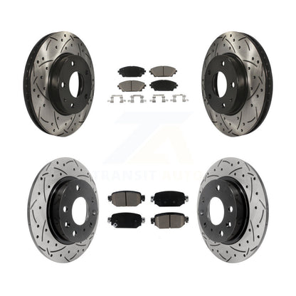 [Avant + Arrière] Kit de disque (percé rainuré revêtu) et plaquette (céramique) de frein pour 2019-2021 Mazda CX-3 FWD KDC-100503