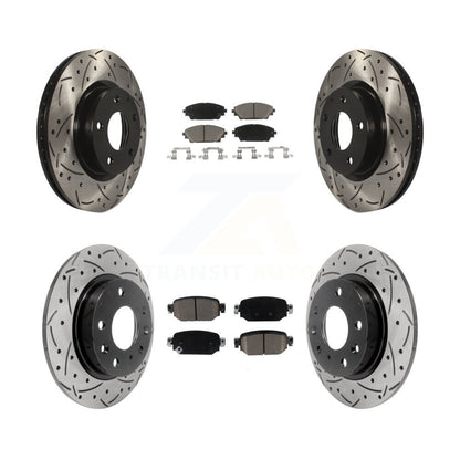 [Avant + Arrière] Kit de disque (percé rainuré revêtu) et plaquette (céramique) de frein pour 2019-2021 Mazda CX-3 AWD KDC-100504