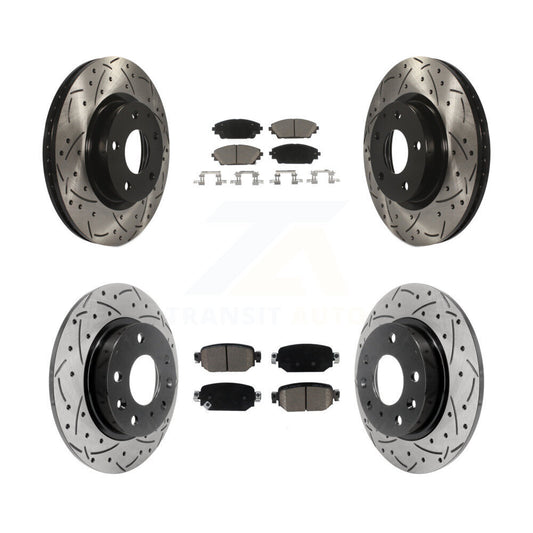 [Avant + Arrière] Kit de disque (percé rainuré revêtu) et plaquette (céramique) de frein pour 2019-2021 Mazda CX-3 AWD KDC-100504