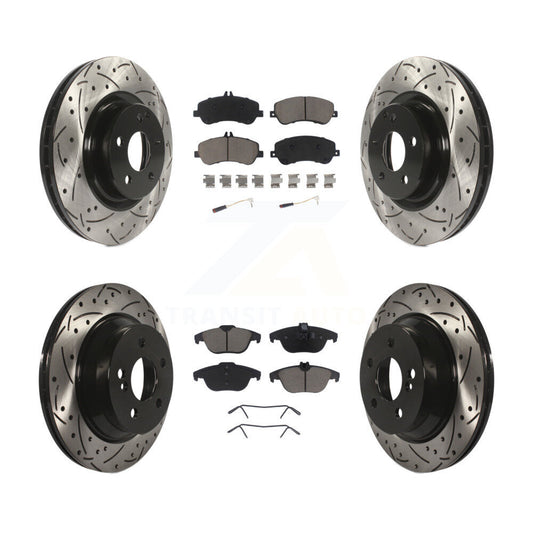 [Avant + Arrière] Kit de disque (percé rainuré revêtu) et plaquette (céramique) de frein pour Mercedes-Benz GLK350 GLK250 KDC-100508