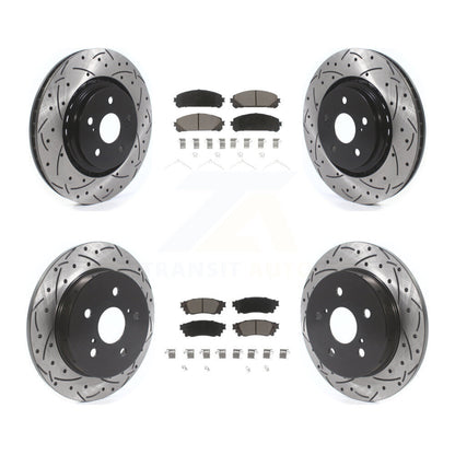 [Avant + Arrière] Kit de disque (percé rainuré revêtu) et plaquette (céramique) de frein pour Toyota Camry Avalon TRD KDC-100517