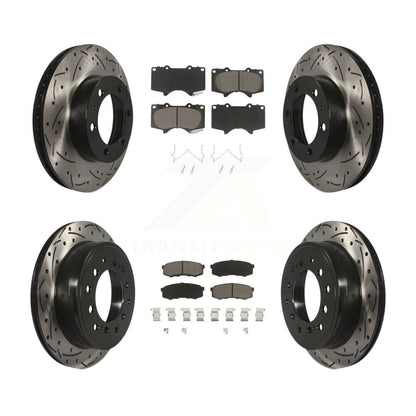 [Avant + Arrière] Kit de disque (percé rainuré revêtu) et plaquette (céramique) de frein pour 2010-2014 Toyota FJ Cruiser KDC-100520