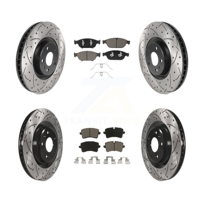 [Avant + Arrière] Kit de disque (percé rainuré revêtu) et plaquette (céramique) de frein pour Audi A6 Quattro A7 KDC-100524