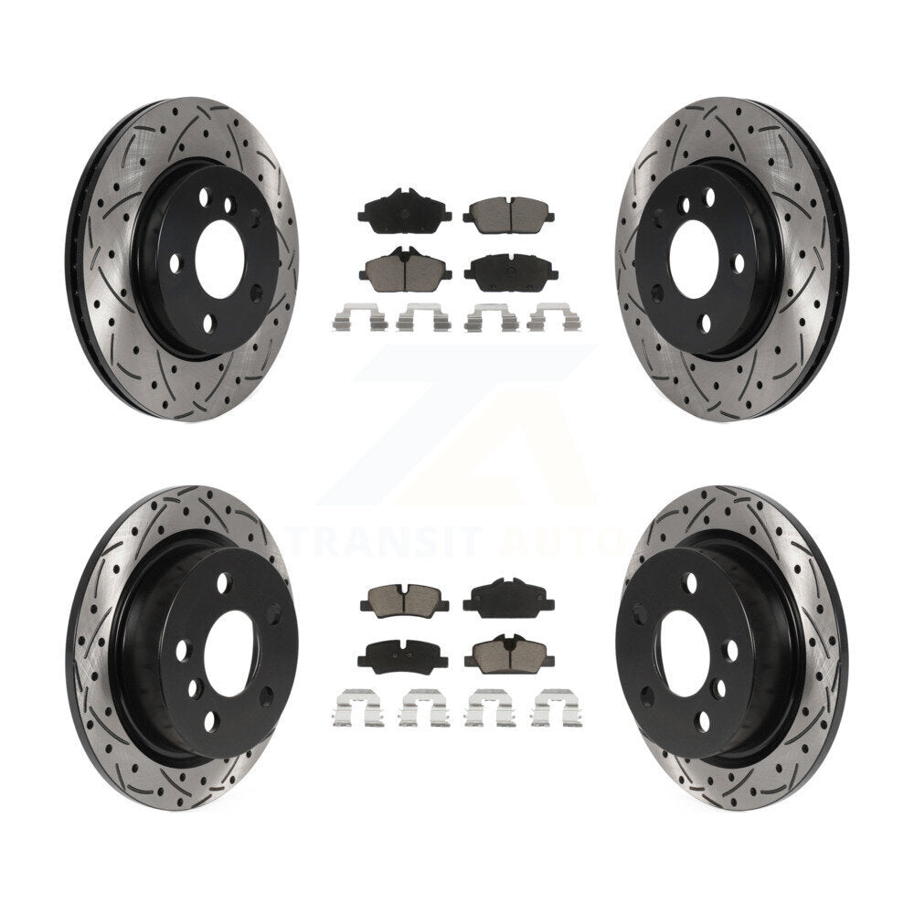 [Avant + Arrière] Kit de disque (percé rainuré revêtu) et plaquette (céramique) de frein pour Mini Cooper KDC-100532