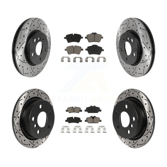 [Avant + Arrière] Kit de disque (percé rainuré revêtu) et plaquette (céramique) de frein pour Mini Cooper KDC-100533