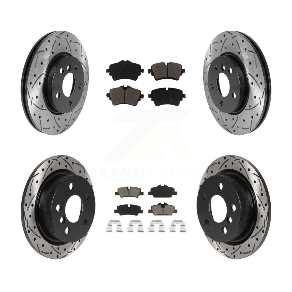 [Avant + Arrière] Kit de disque (percé rainuré revêtu) et plaquette (céramique) de frein pour Mini Cooper KDC-100534