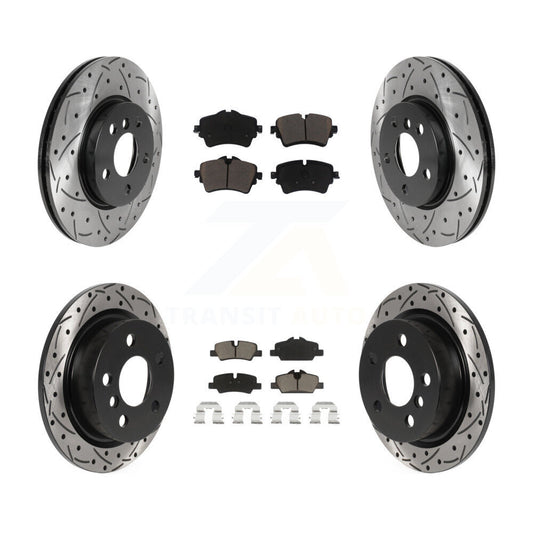 [Avant + Arrière] Kit de disque (percé rainuré revêtu) et plaquette (céramique) de frein pour Mini Cooper KDC-100534