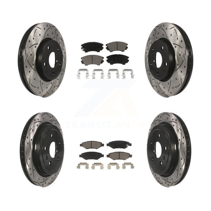 [Avant + Arrière] Kit de disque (percé rainuré revêtu) et plaquette (céramique) de frein pour 2010-2015 Chevrolet Camaro LT LS KDC-100539