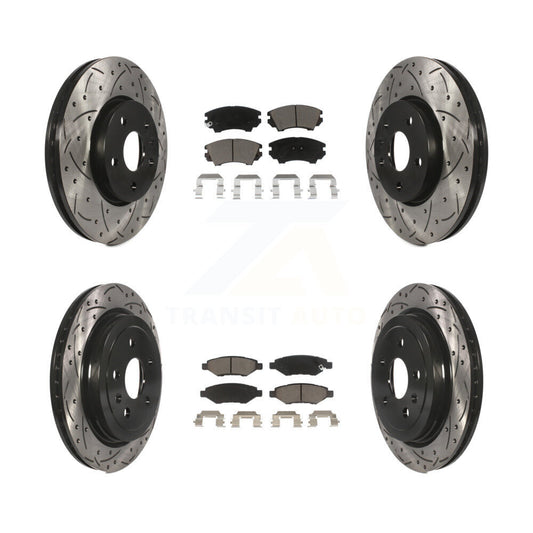 [Avant + Arrière] Kit de disque (percé rainuré revêtu) et plaquette (céramique) de frein pour 2010-2015 Chevrolet Camaro LT LS KDC-100539