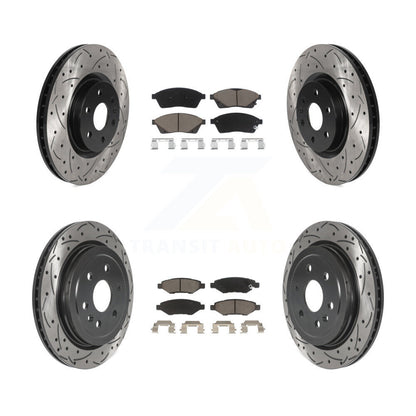 [Avant + Arrière] Kit de disque (percé rainuré revêtu) et plaquette (céramique) de frein pour Cadillac SRX Saab 9-4X KDC-100540