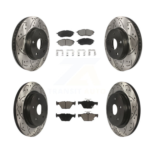 [Avant + Arrière] Kit de disque (percé rainuré revêtu) et plaquette (céramique) de frein pour 2015 Subaru Legacy 2.5L KDC-100543