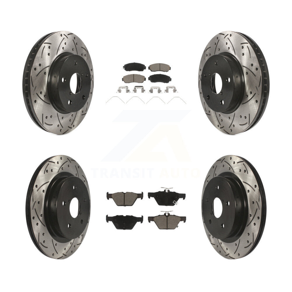 [Avant + Arrière] Kit de disque (percé rainuré revêtu) et plaquette (céramique) de frein pour 2016-2019 Subaru Legacy 2.5L KDC-100544