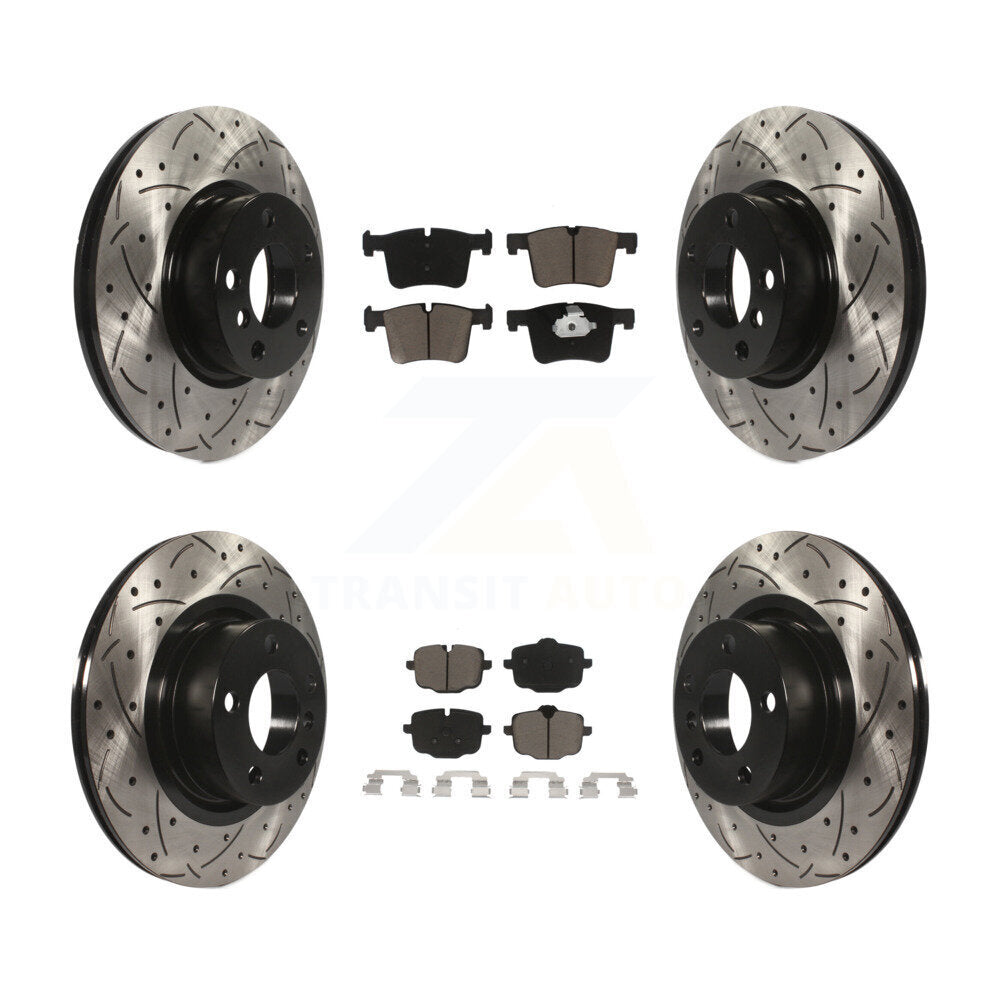 [Avant + Arrière] Kit de disque (percé rainuré revêtu) et plaquette (céramique) de frein pour 2012 BMW X3 From 10 11 KDC-100546