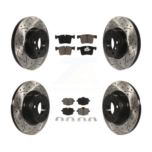 [Avant + Arrière] Kit de disque (percé rainuré revêtu) et plaquette (céramique) de frein pour 2012 BMW X3 From 10 11 KDC-100546